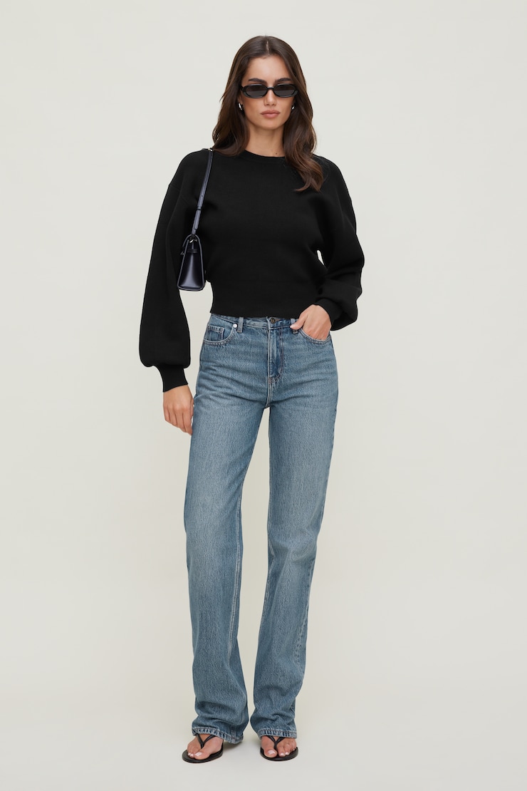 Bea Crewneck Sweater Jet Black large