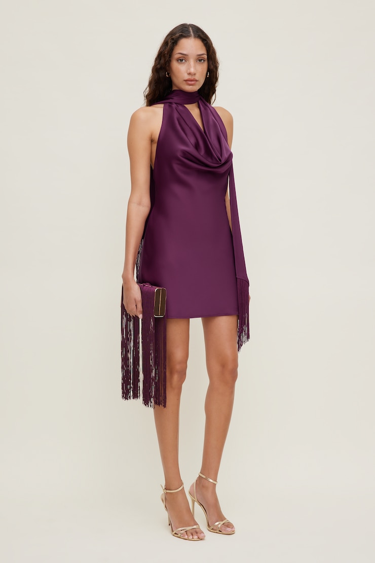 Fringe Box Clutch Plum Caspia Purple large