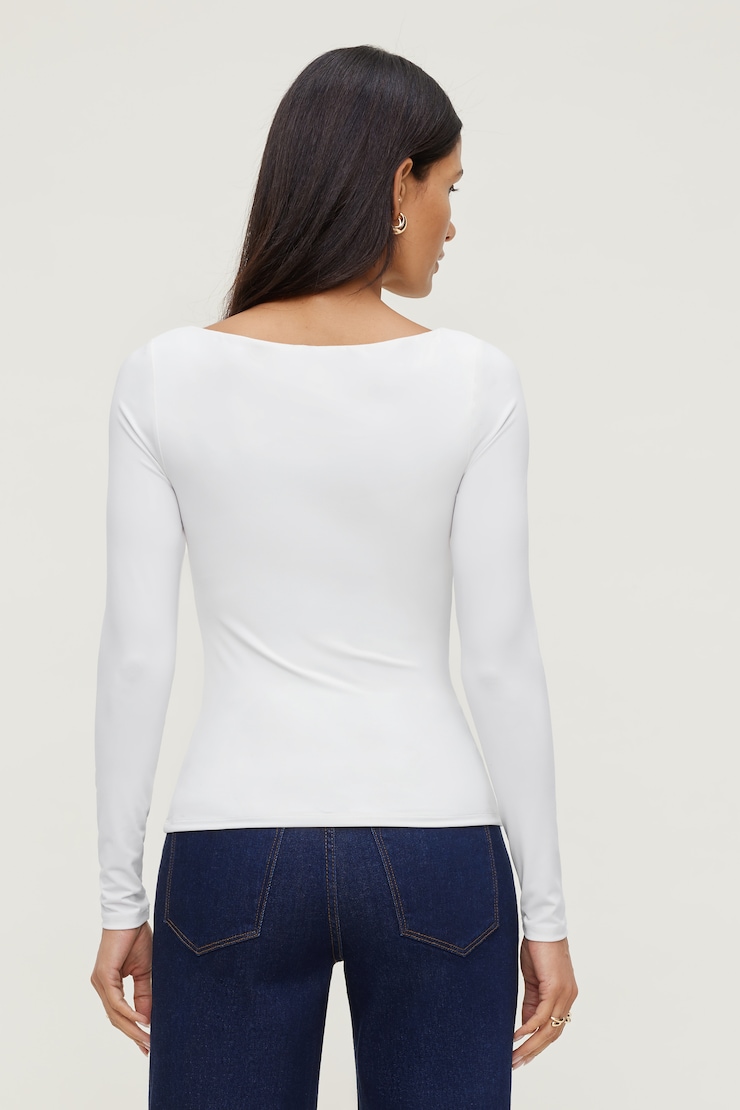 Nola Sculpt Long Sleeve Top Bright White large