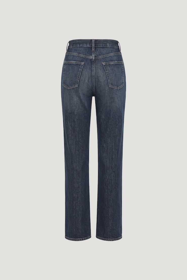 Reese Ultra High Rise Straight Leg Jeans Medium Dark Indigo / Lapis Blue large