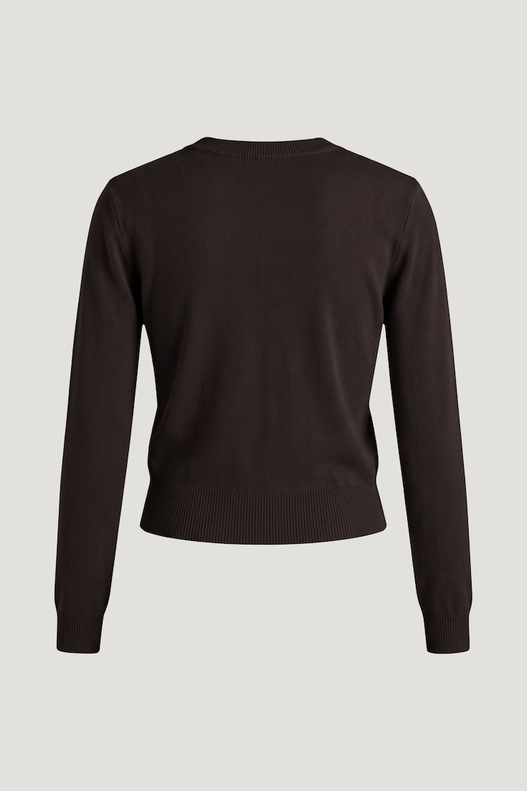 Rebecca Crewneck Cardigan Java Brown large
