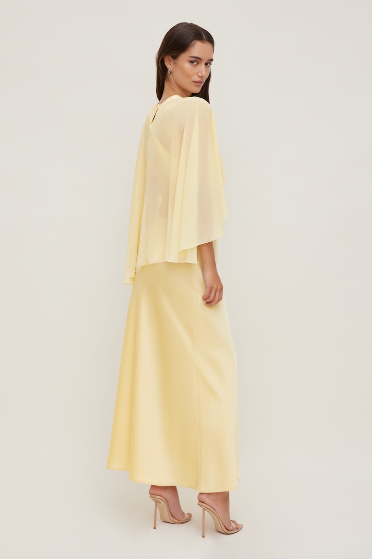Sheer Short Cape Pale Yellow large