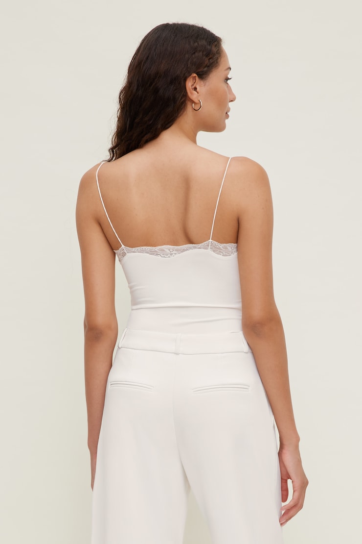 Sculpt Lace Trim Bodysuit Calming Off White large