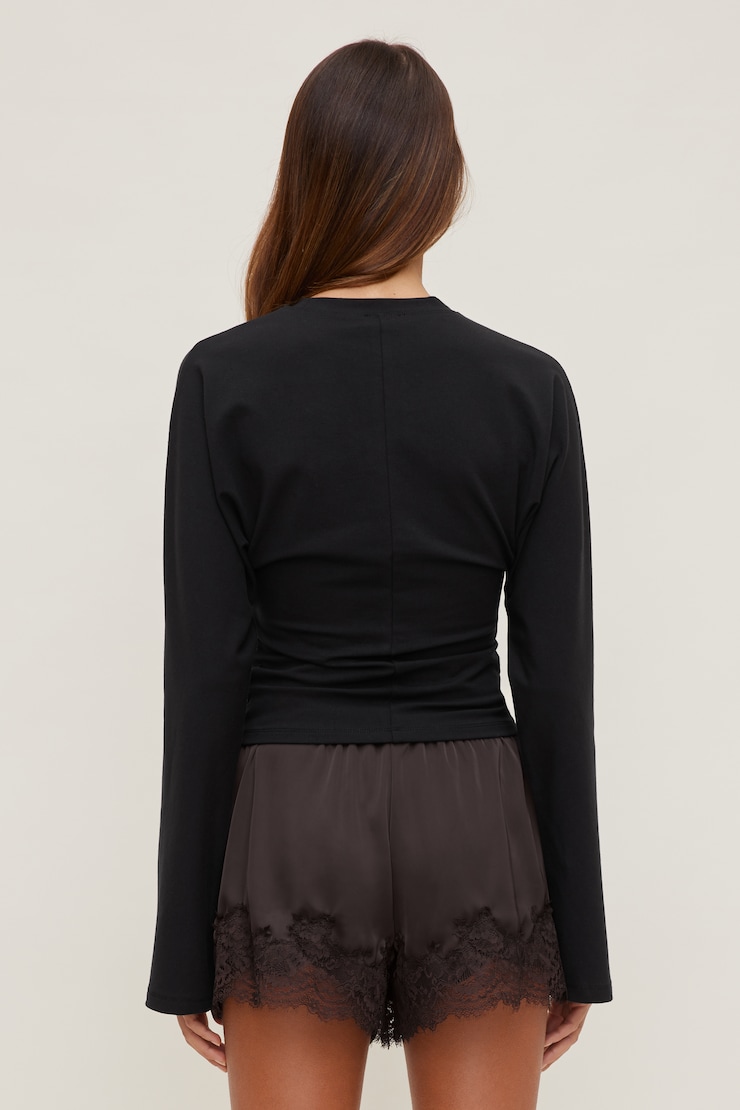 Andrea Long Sleeve T Shirt Jet Black large