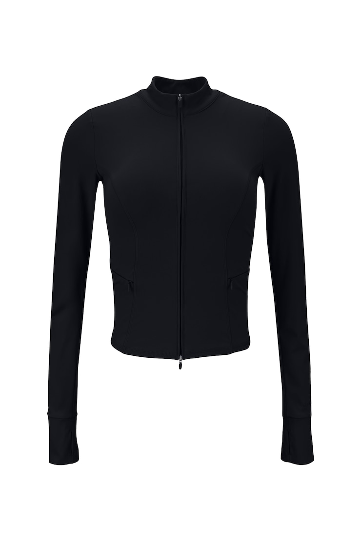 Active Zip Up Jacket, Jet Black, large