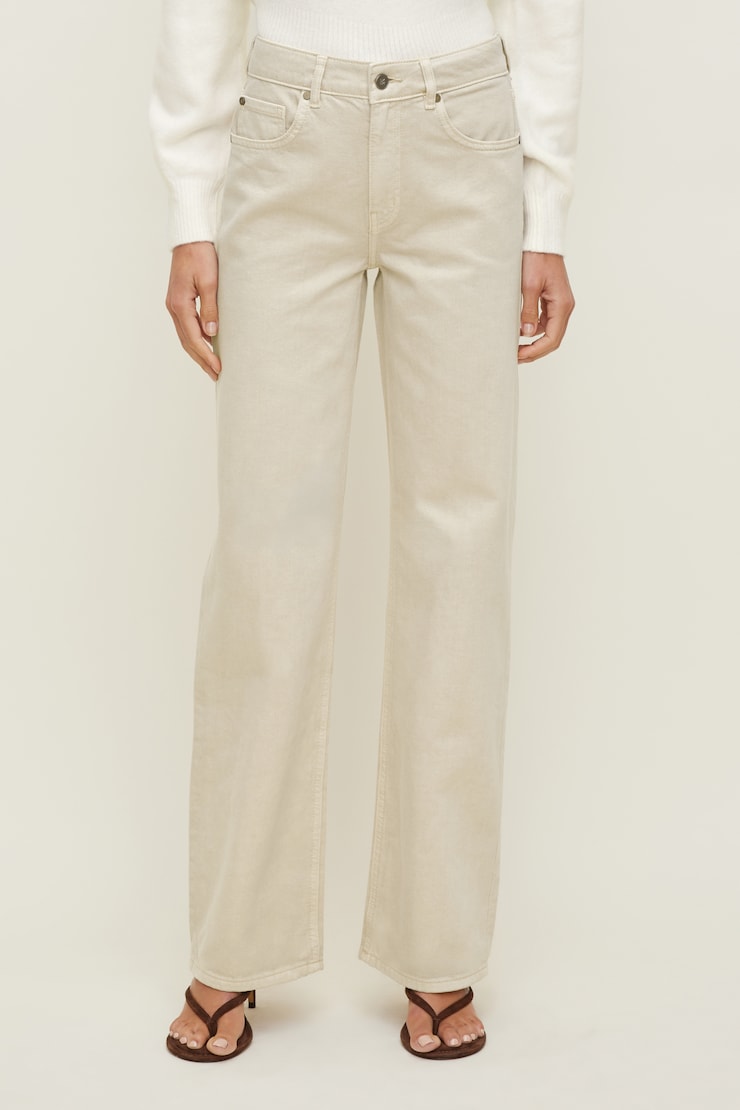 Heidi High Rise Wide Leg Jeans Rainy Day Beige large