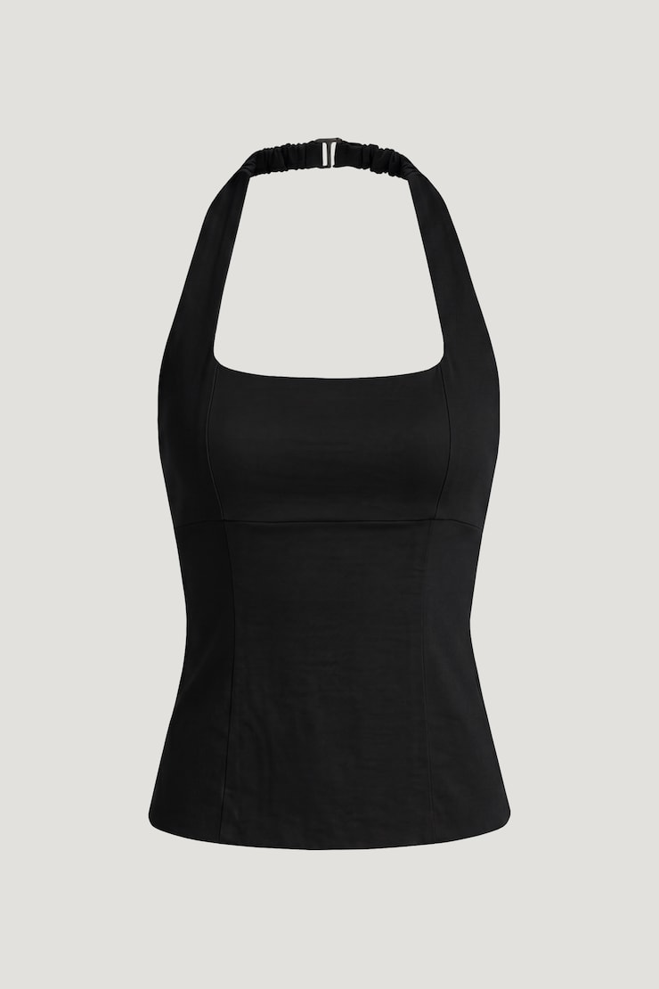 Airflow Halter Top Jet Black large