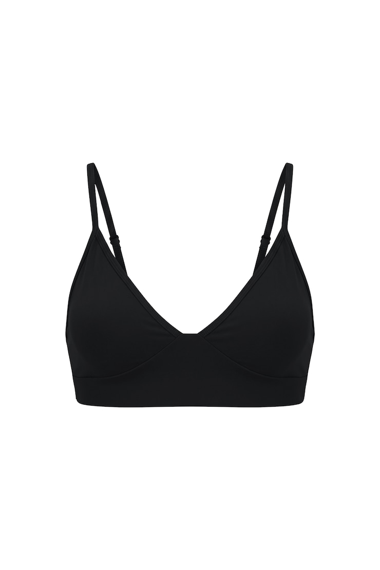 Bralette ultra-écourtée Active à col plongeant, Noir encre, large