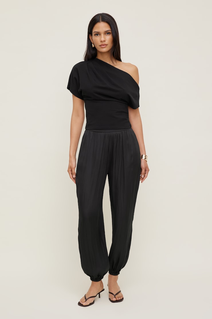 Alexa Cotton Spandex T Shirt Jet Black large