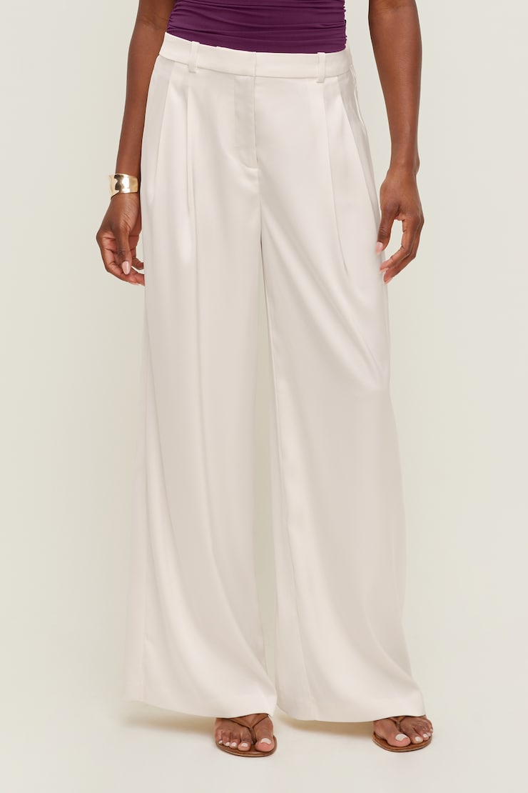 Pantalon en satin à jambe large