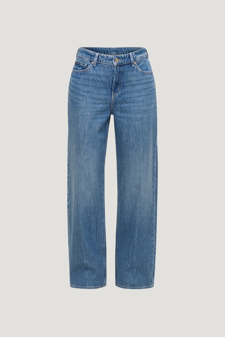 Mika Mid Rise Relaxed Straight Leg Jeans Medium Dark Indigo / Goshen large