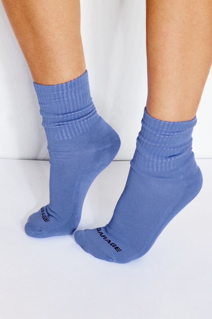 SoftCotton The Classic Crew Socks - 3 Pack, Blue Blush/Snow White/Grey Mix, large