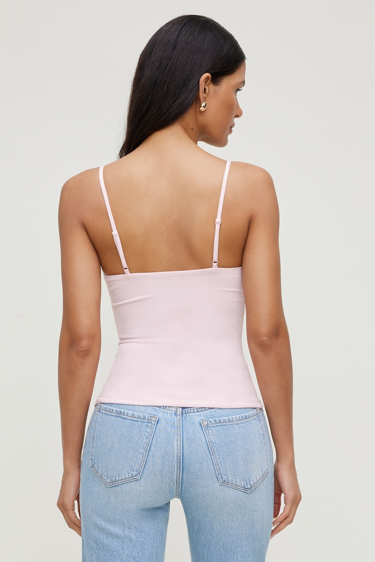 Camisole sculptante à bordure en dentelle Rose lilas pâle large