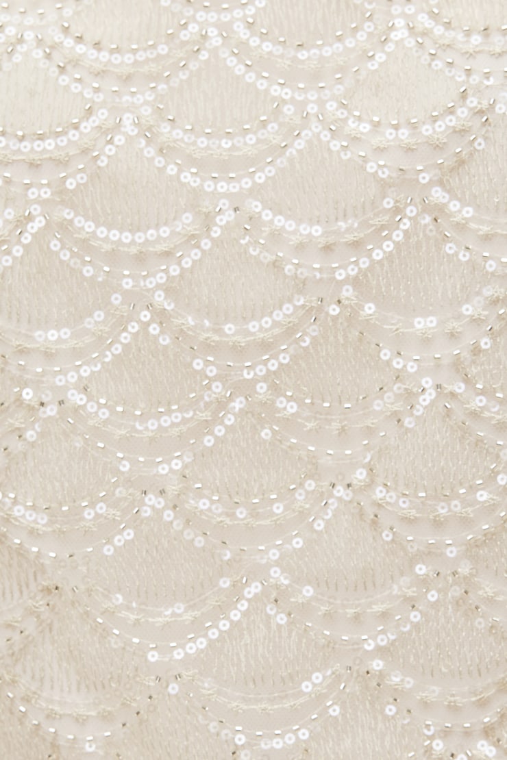 Camisole dentelée à paillettes Paillettes beige champagne large