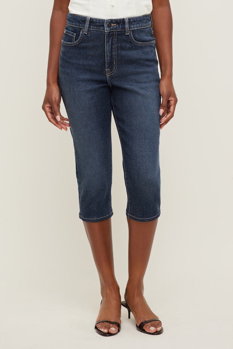 Stretch High Rise Slim Capri Jeans