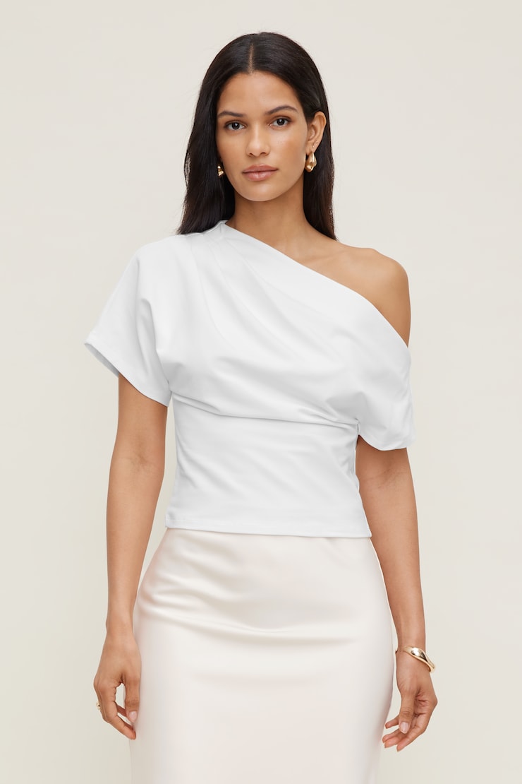 Alexa Cotton Spandex T Shirt Bright White large