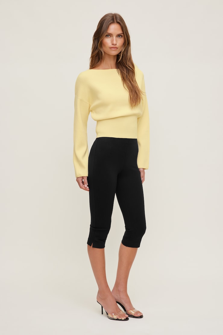 Suri Cinched Sweater Pale Yellow large