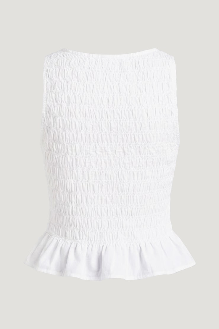 Camisole froncée en popeline