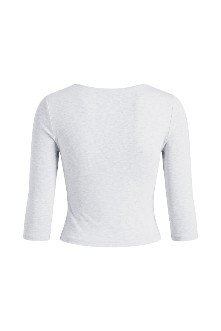 Plunge 3/4 Sleeve Top, Spring Grey Mix, large
