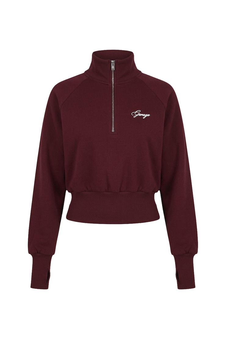 UltraFleece Funnel Half Zip Sweatshirt, Burgundy Bite, large