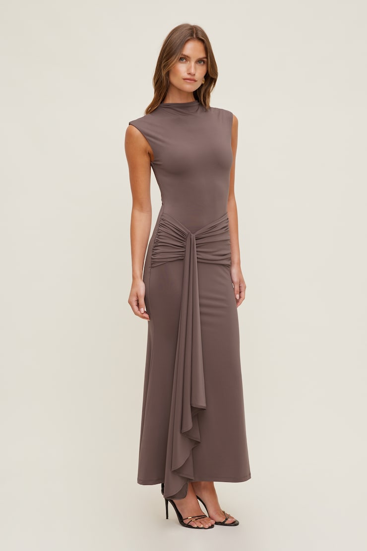 Talia Sculpt Maxi Dress Peppercorn Purple large
