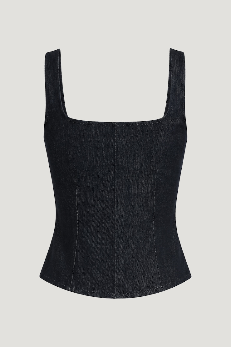 Denim Bustier Top Dark Indigo / Rinse large