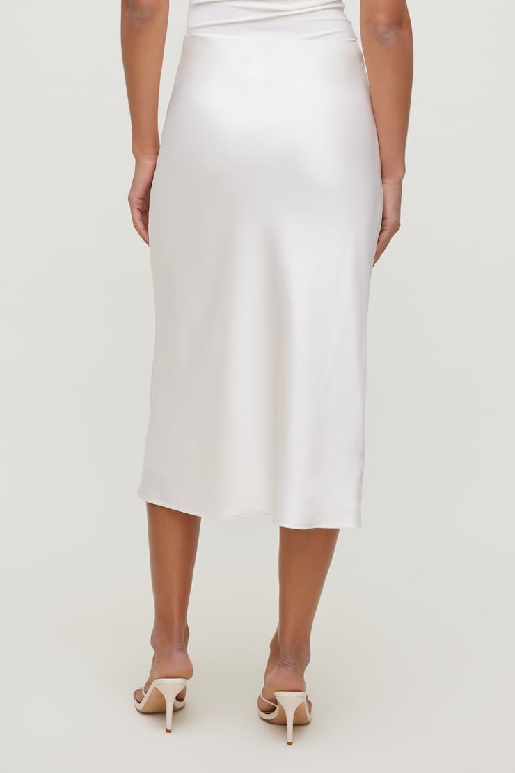 Delila Satin Midi Skirt Sea Salt Cream large