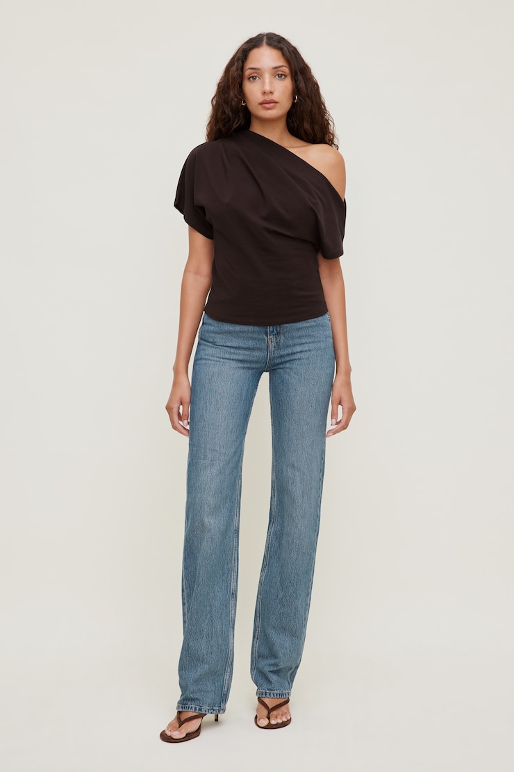 Alexa Cotton Spandex T Shirt Cherry Lacquer Burgundy large