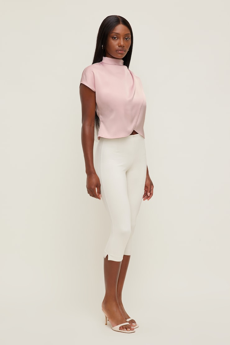 Ella Layered Satin Blouse Pale Lilac Pink large