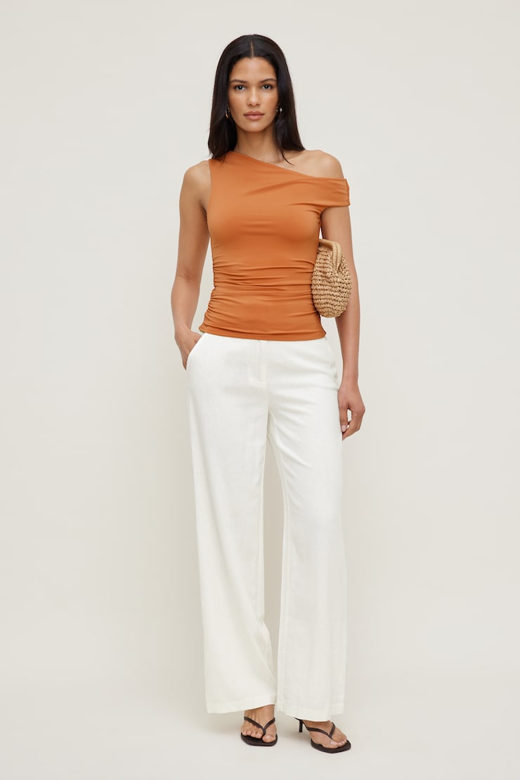 Pantalon à jambe droite Yasmin en lin