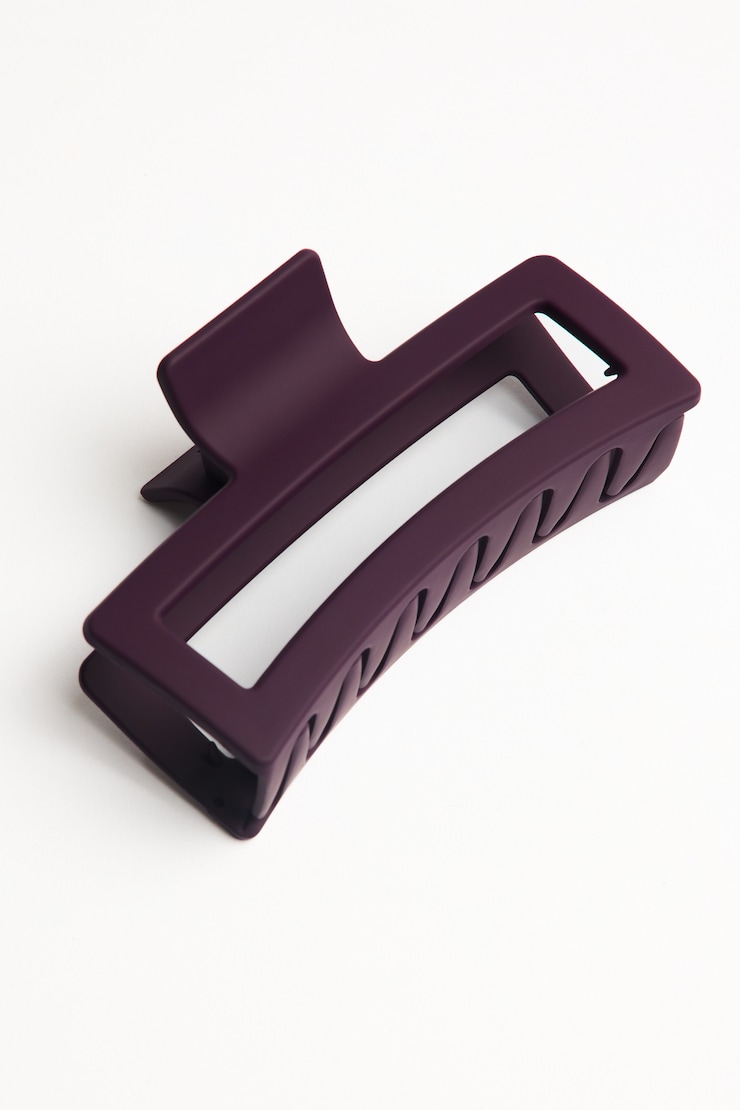 Oversized Rectangle Claw Clip, Wild Berry Maroon, large