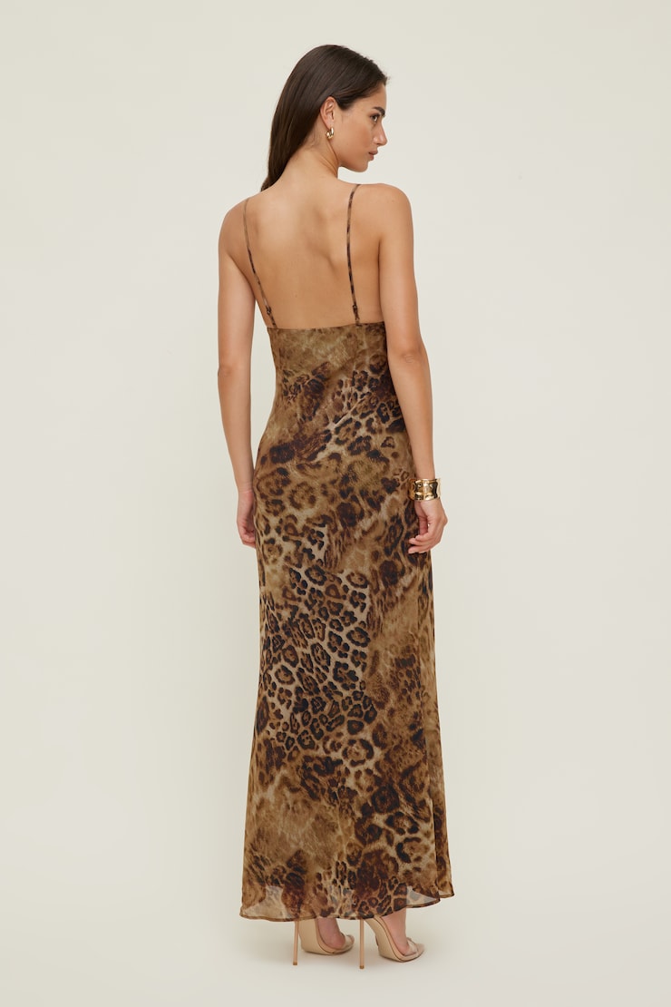 Robe maxi à bordure en dentelle