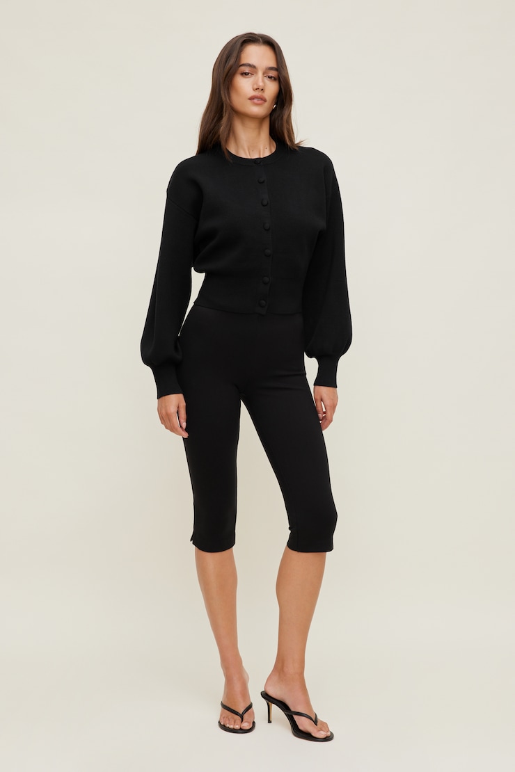 Ellie Balloon Sleeve Cardigan Jet Black large