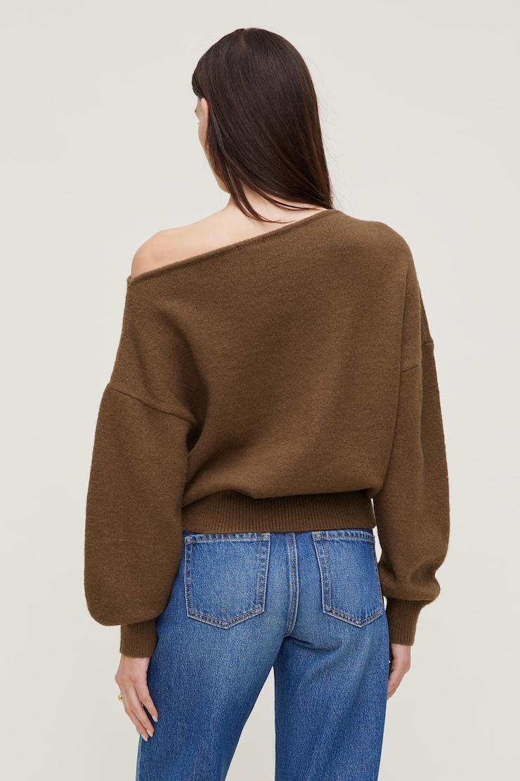 Lola Off Shoulder Sweater Cocoa Brown large