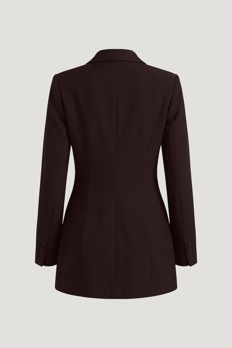 Sloane Blazer Romper Mini Dress Cherry Lacquer Burgundy large