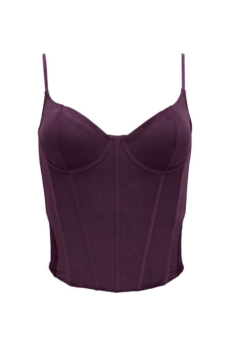 Tate Sweetheart Lace Corset, WILD BERRY, large