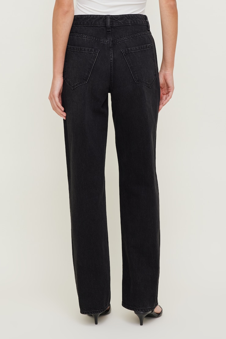 Mika Mid Rise Relaxed Straight Leg Jeans Dark Black / Gunnison large