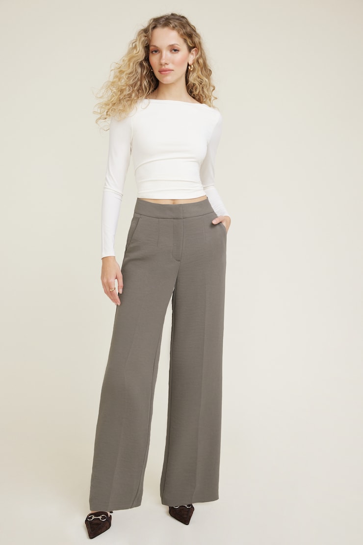 Yasmin Airflow Straight Leg Pants Falcon Brown large