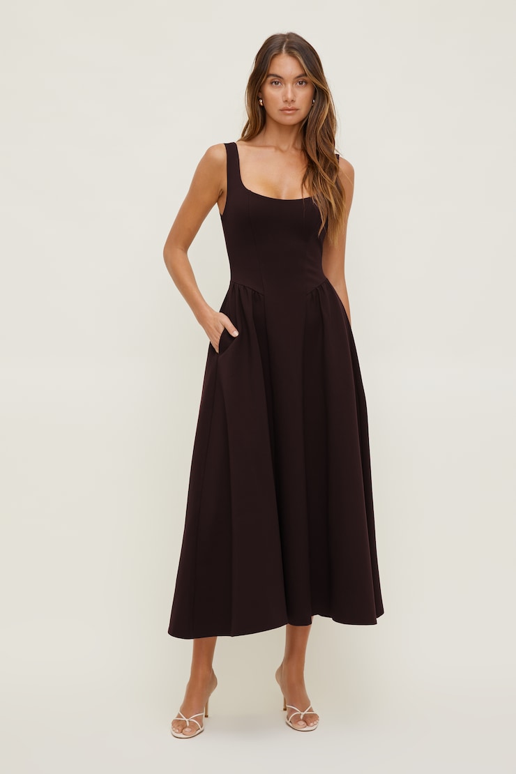 Irina Ponte Midi Dress Cherry Lacquer Burgundy large