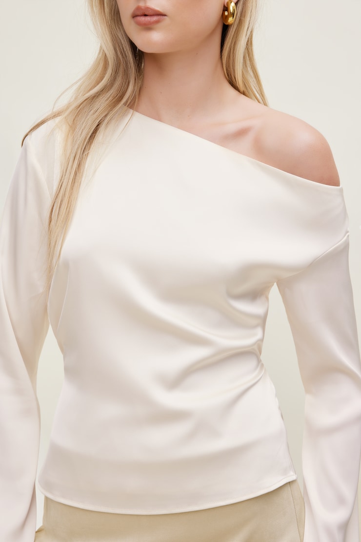 Alexa Satin Blouse Sea Salt Cream large