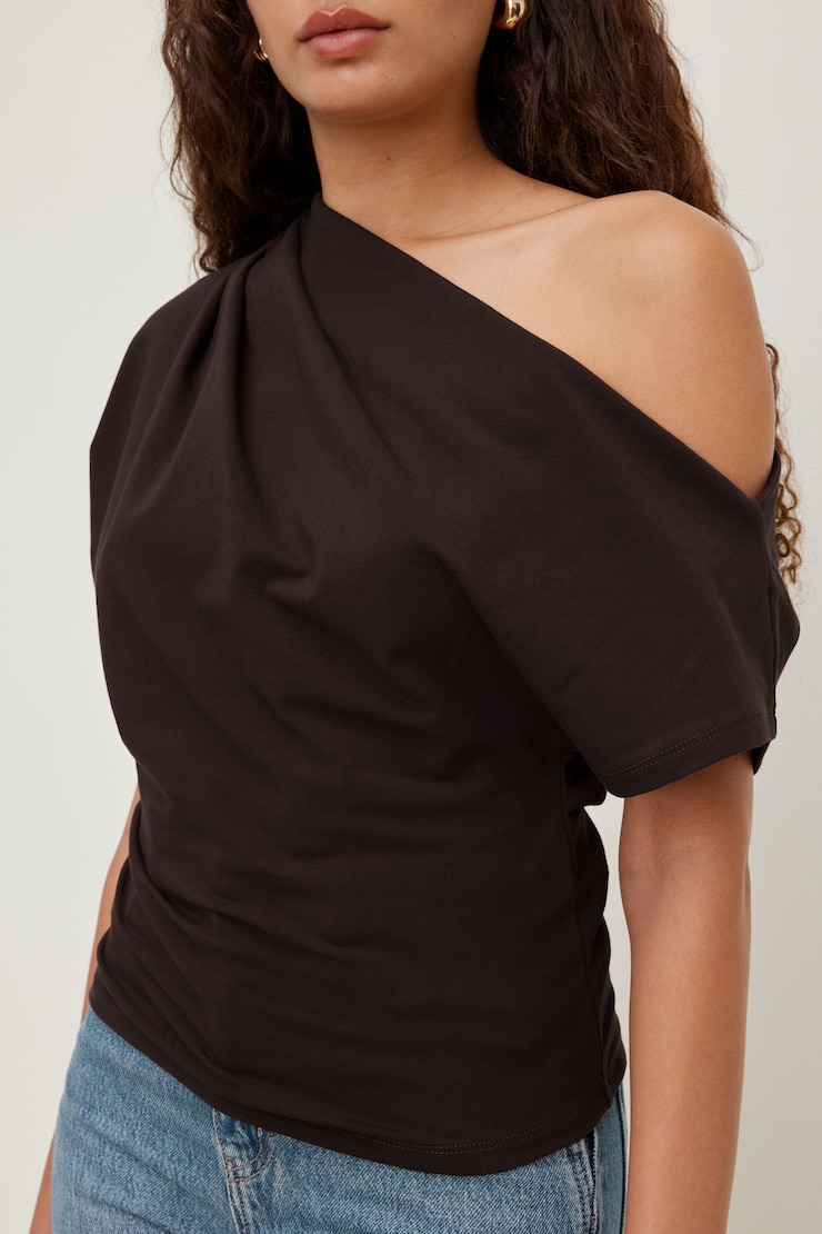 Alexa Cotton Spandex T Shirt Cherry Lacquer Burgundy large