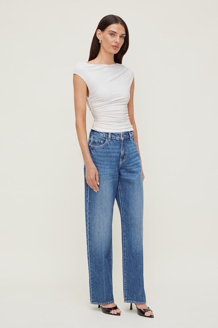 Sculpt Draped Top Calming White large