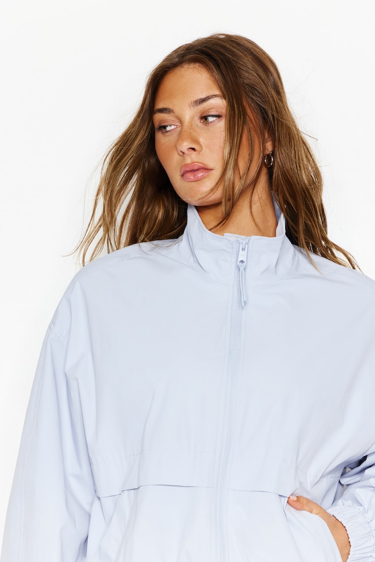 Long Windbreaker, Blue Flirt, large
