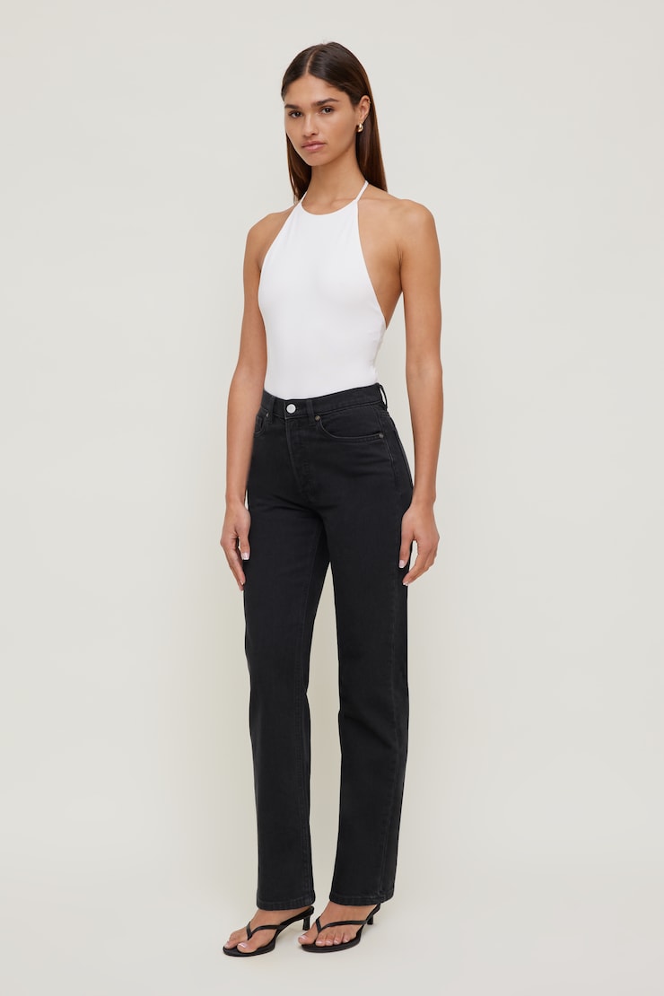 Olivia Comfort High Rise Straight Leg Jeans Dark Black / Granite large
