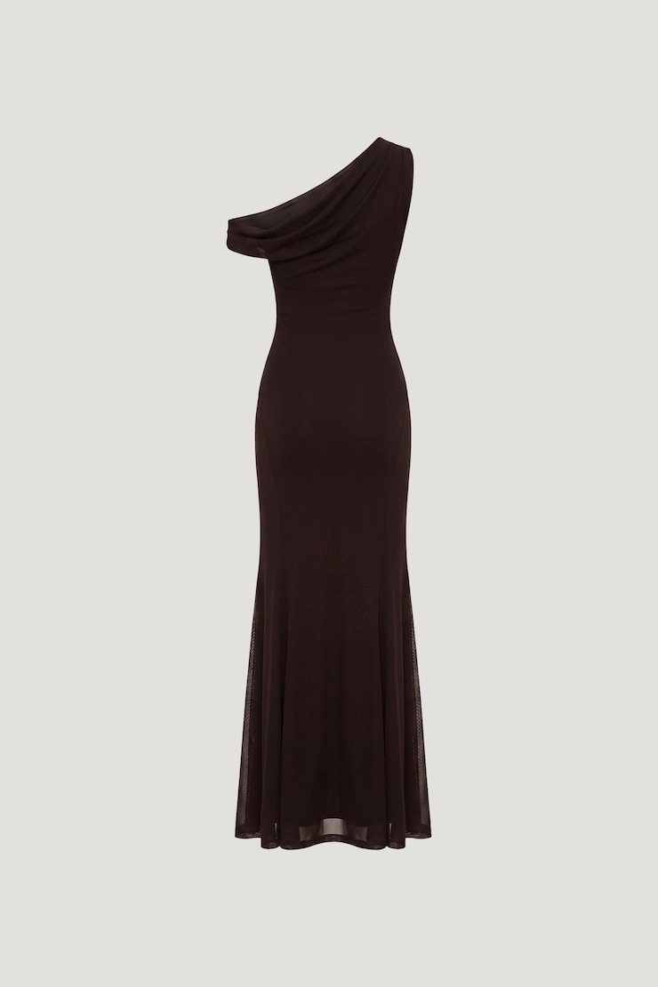 Kristina Mesh Maxi Dress Cherry Lacquer Burgundy large