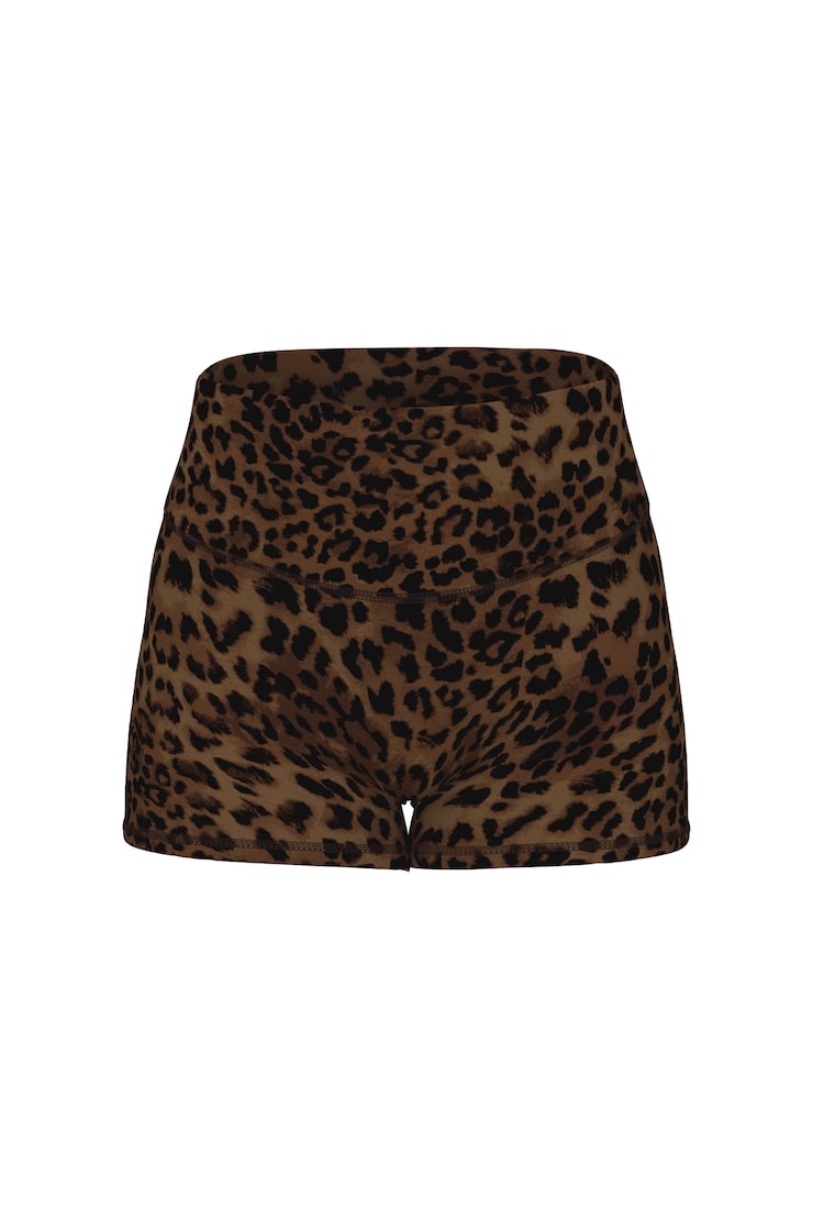 Active Booty Shorts, Untamed Leopard, large