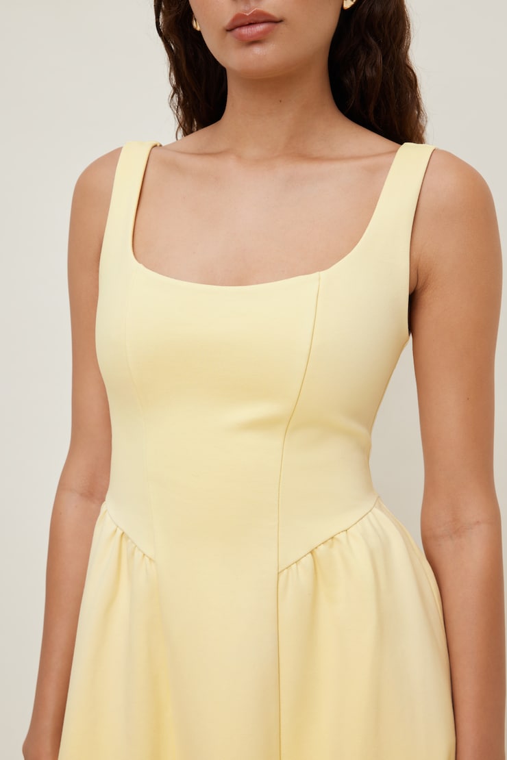 Irina Ponte Midi Dress Pale Yellow large
