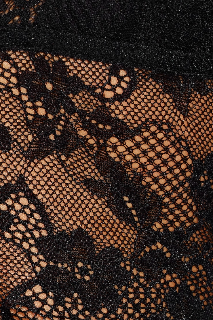 Lace Plunge Tank Top, Jet Black, large