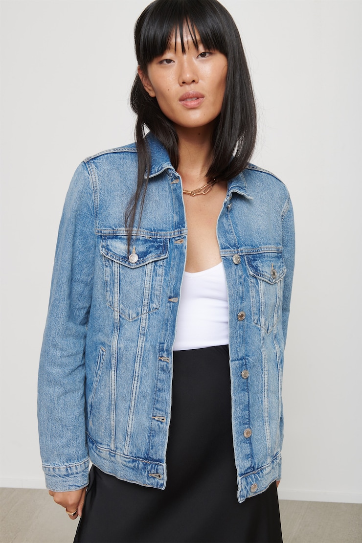 Oversized Denim Jacket Blue Flame large