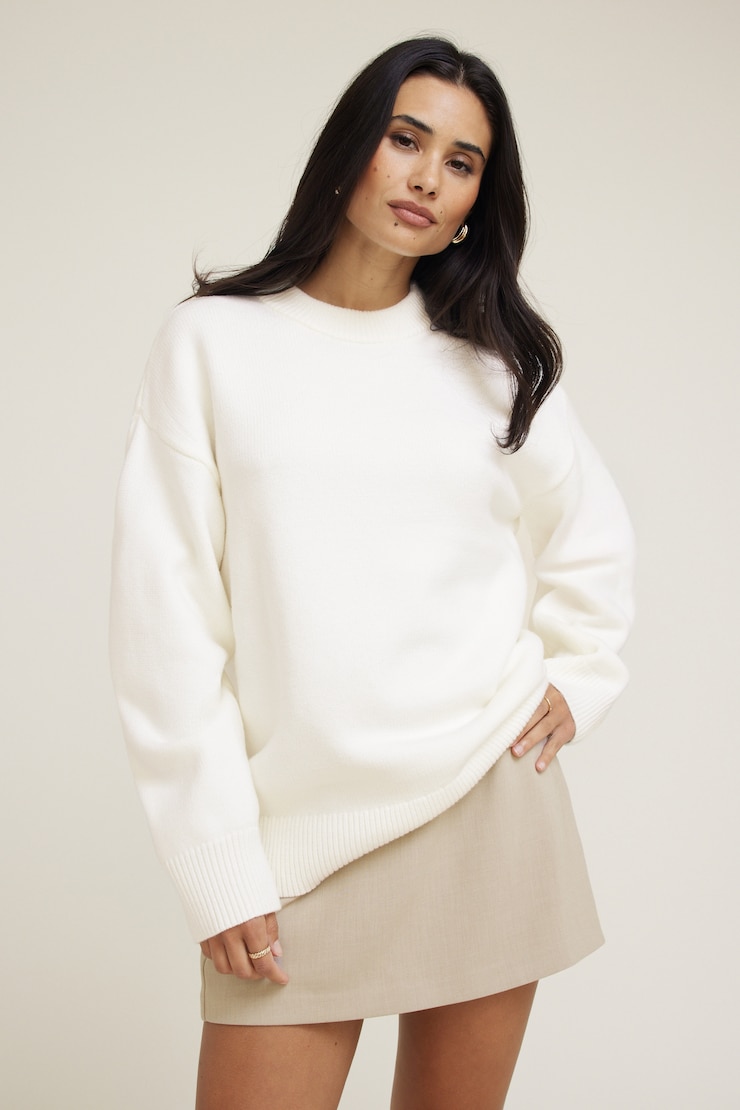 Oversized Crewneck Sweater Snow White large